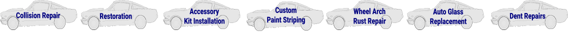 Accessory  Kit Installation Collision Repair Restoration Custom Paint Striping Wheel Arch  Rust Repair Auto Glass Replacement Dent Repairs